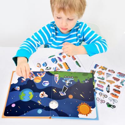 Children's Fun Magic Jelly Sticker Book Puzzle Baby Early Education Repeatedly Paste Cartoon Sticker Toys