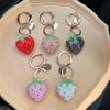 Ceramic Strawberry Keychain with Large Diamond-Style Metal Buckle - Women’s Cute and Creative Pendant