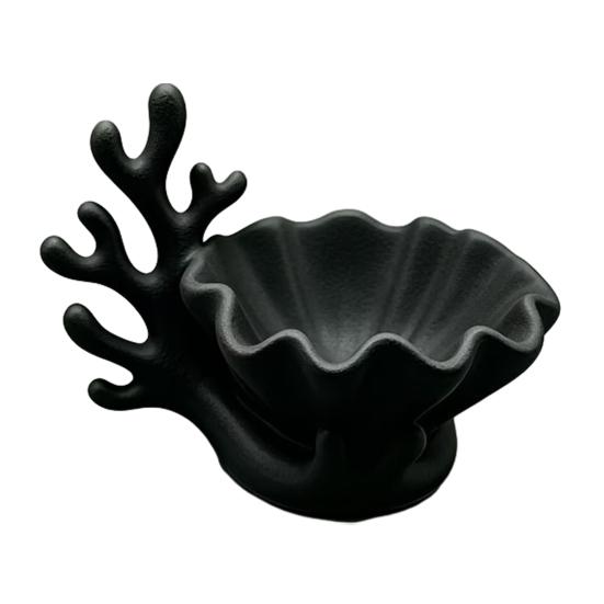 3D Printed Shell Shape Jewelry Dish Tray, Ocean Wave Organizer with Grooved Design, Matte Vanity Ring Earrings Necklaces Holder, Mothers Day