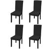 Day and Night - Day and Night Straight Elastic Chair Cover 4 Units Black