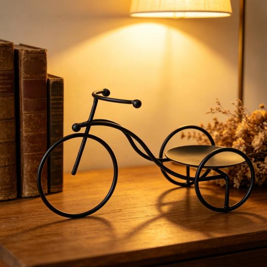 Fresh Color Candle Holder Creative Bicycle Holder, Iron Art Compact Candlestick, Aromatherapy Scented Stick Display for Bathroom Sink Bedroom Bedside