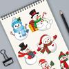 Festives Snowman Design PVC Puzzle Stickers Set Of 24 Removable Waterproof Tablet Skin Decals