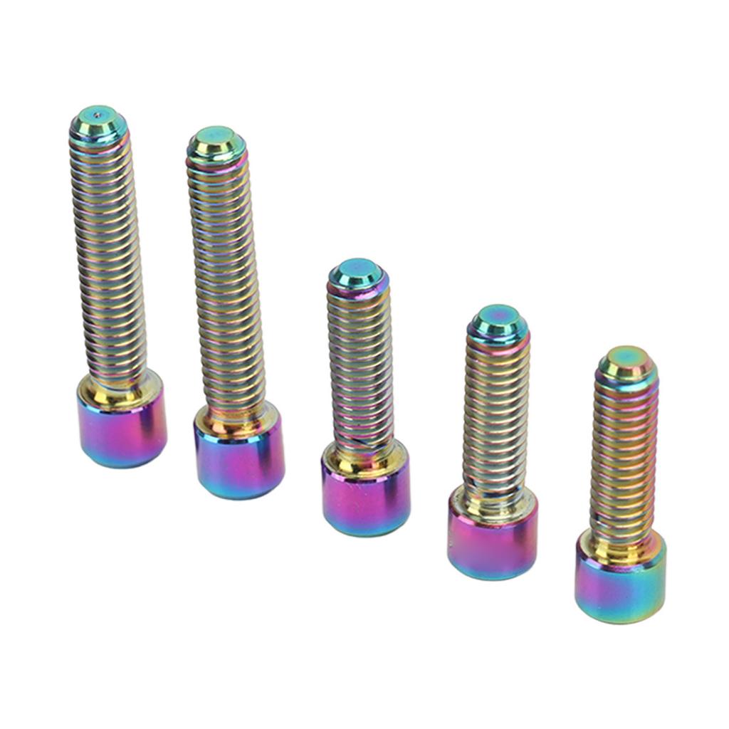5Pcs Derailleur Screws M4 3Pcs 13.5 2Pcs 20mm Titanium Alloy Rustproof Easy Installation Cage Screws for Mountain Bike