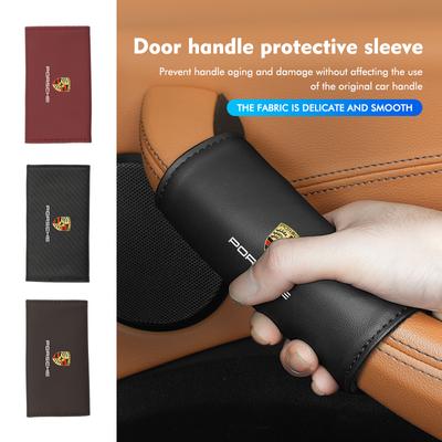 Car Door Inner Handle Sleeve Leather Anti-Wear Protective Case For Boxster Cayenne Panamera Macan Cayman 911 918 996
