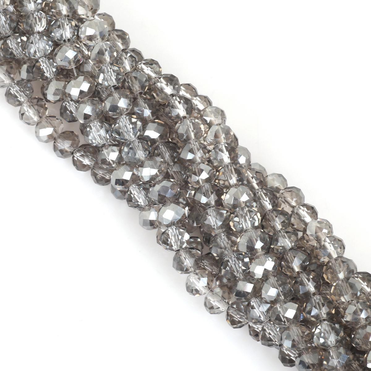 

8 мм граненые стеклянные хрустальные плоские бусины для браслетов ручной работы своими руками ювелирные аксессуары 8mm 1 piece/pack (about 65-68 pieces) серый