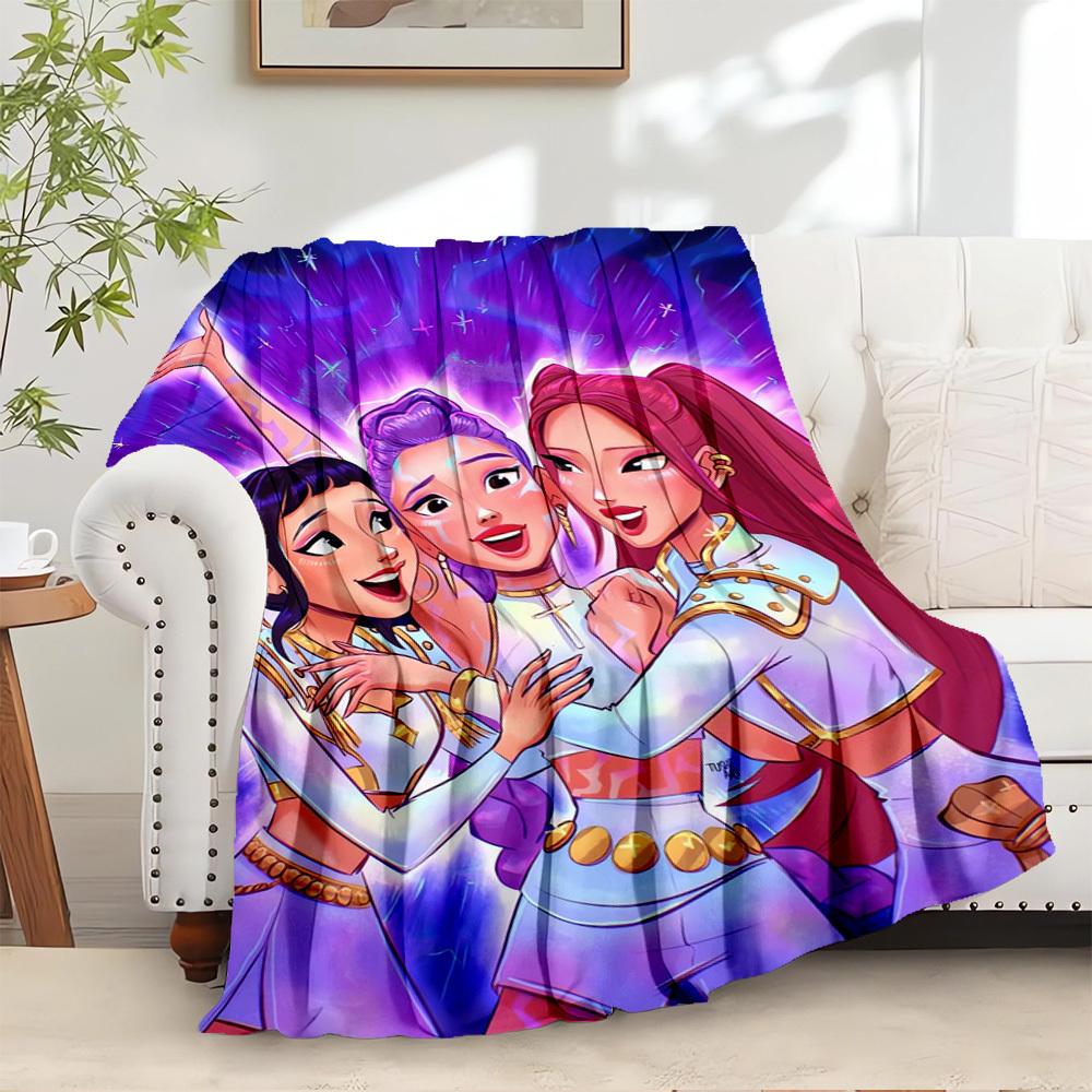 

K-POP Anime Girls Group - Four Seasons Soft Warm Blanket - All-Season Thick Knit Polyester Bedspread for Bed, Camping, Travel - Perfect Gift 100x150cm