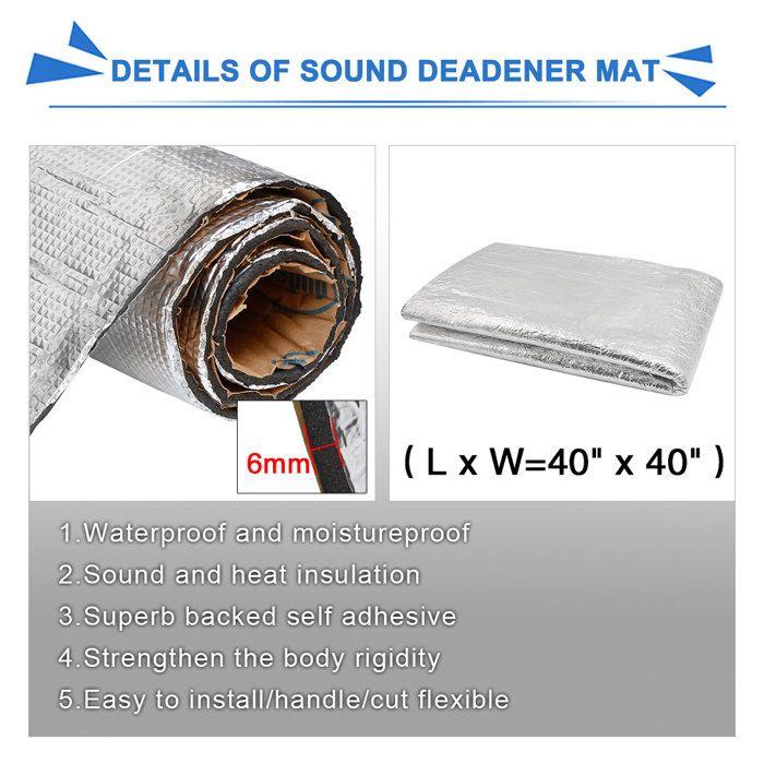 Isolant thermique de voiture - sourcing map - isolant moteur - 6mm - 100x100cm - acoustique