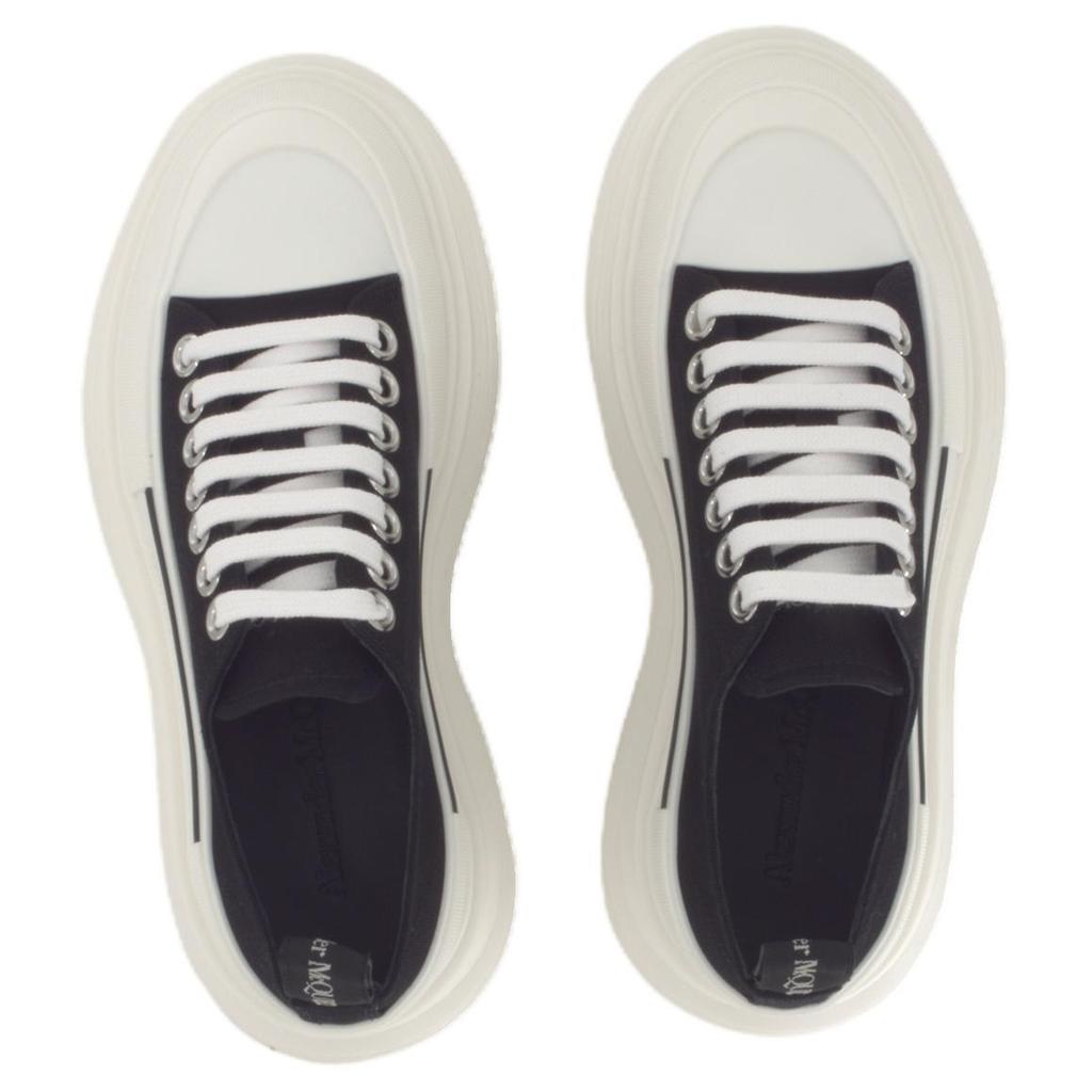(WMNS) Alexander McQueen Tread Slick Low Lace Up 'Black White' FW21 Women's 611705W4MV21070