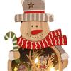Wooden Christmas Ornaments with LED Lights Santa Claus Snowman Toys New Year Navidad Xmas Decorative Pedants Home Party Decor
