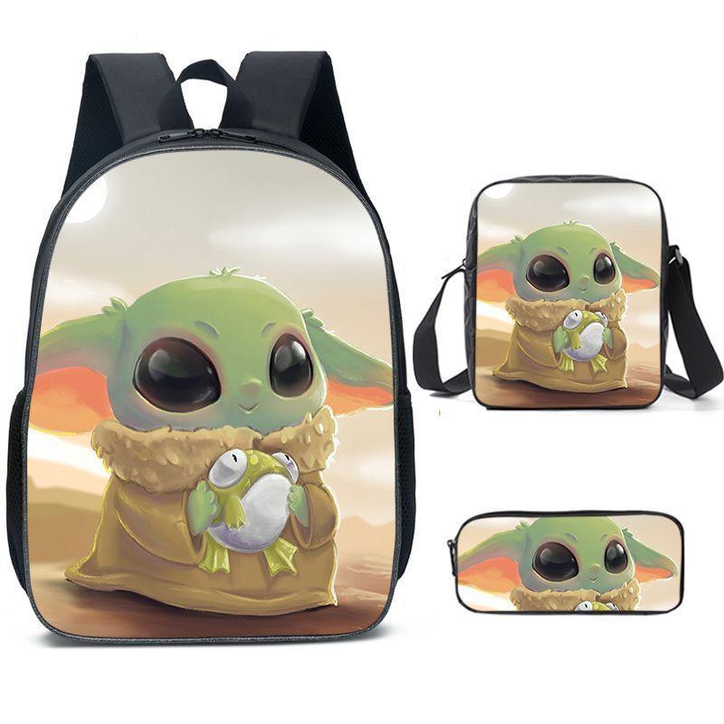 Sada batohů Baby Yoda 3dílná Školní taška pro děti Batoh pro batolata