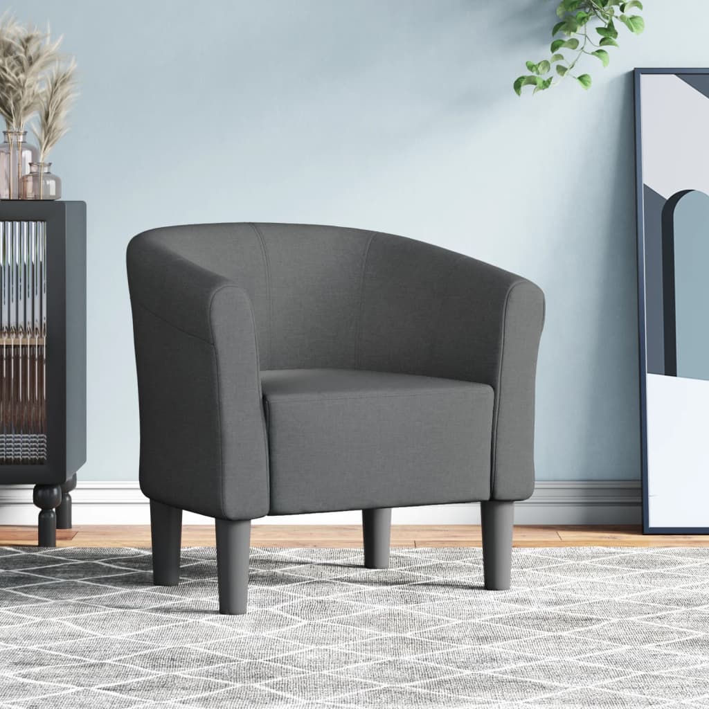 Club Chair Dark Grey Fabric