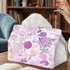 2D Flat 1pc Tissue Box, Marine Life Pattern Napkin Dispenser, Reusable Daily Desktop Tissue Storage Box, Suitable for Kitchen, Living Room, Bedroom, B