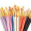 10-Piece Pearlescent Blue Oil Paint Brush Set with Nylon Bristles for Gouache & Watercolor