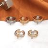 New hot-selling three-color ring, split ring, personalized micro-inlaid zircon pin ring.