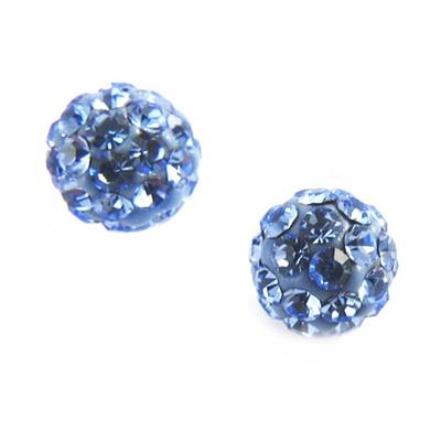 [M0931] - Blue 'Sissi' Silver Earrings (crystal)