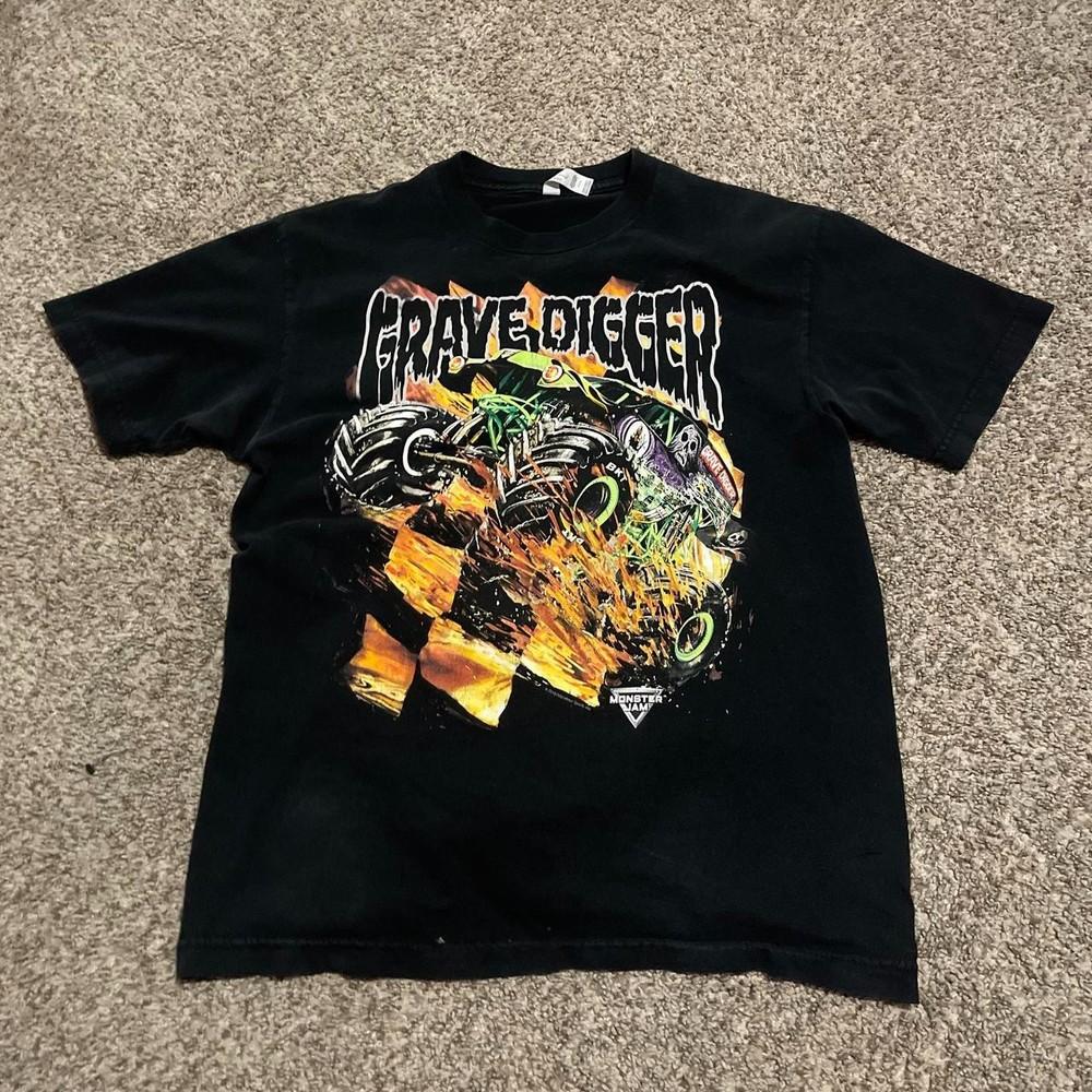 Vintage 90s Grave Digger Monster Truck black tshirt Unisex T-Shirt XL