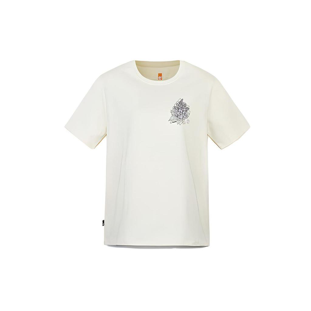 Timberland Outdoor Casual Breathable Printed Short Sleeve T-Shirt Unisex Tops Vintage-White A66D7-CM9