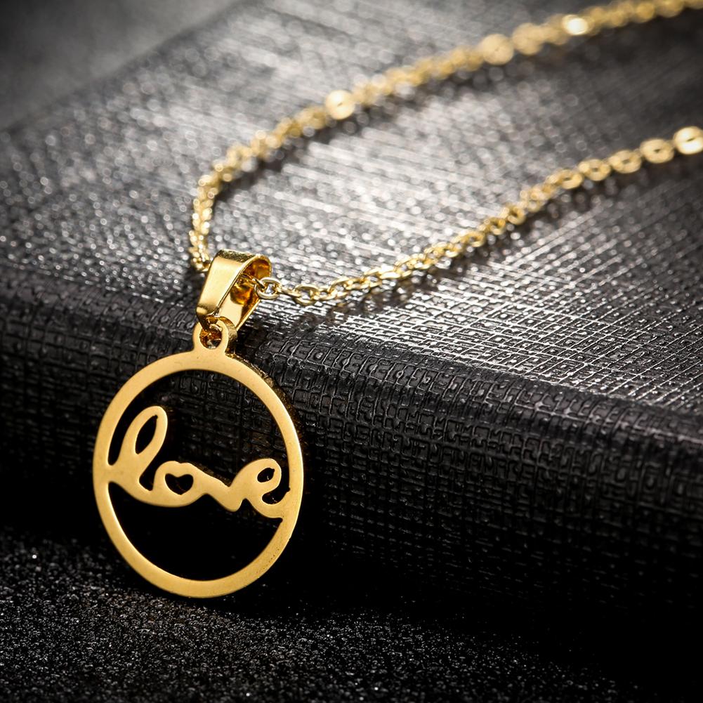 Elegant Hollow-out Love Circular Ring Ornament Set Necklace & Ear Stud Festival Birthday Gift