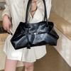 Soft Commuting Tote Bag Pleated Underarm Shoulder Bag Trendy Retro Women Handbag  Dating