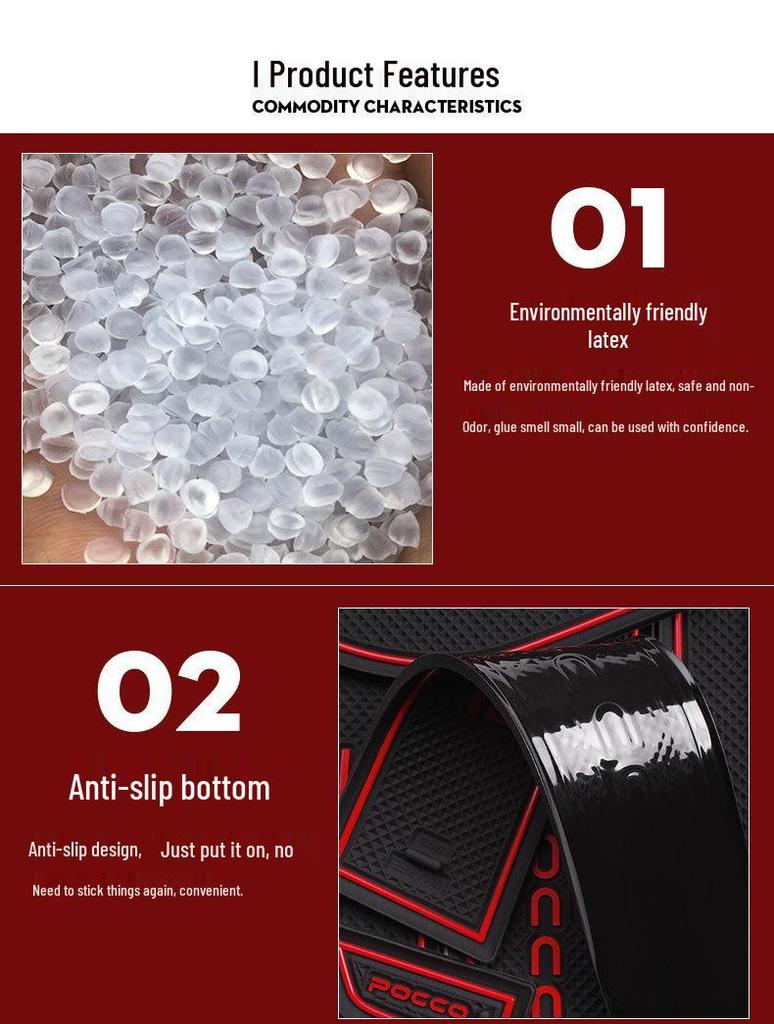 Punkduoduo Car Interior Decoration: Door Slot Pad & Cup Holder