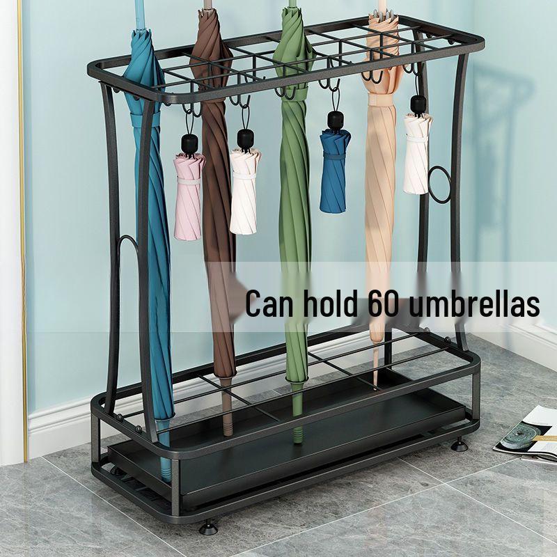 Коммерческая и бытовая подставка для зонтов Большая стойка для хранения с функциями сушки и подвешивания для входов в отели классные комнаты и компании Black Net Texture 10 Hole 8 Hook Special Offer 4290₽