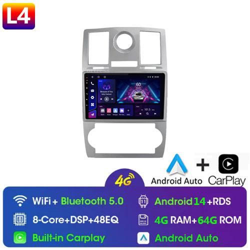 Car Radio Android 13 Carplay For CHRYSLER 300C 2004 - 2011 GPS Navigation Android Auto Stereo BT Wifi Video Bluetooth