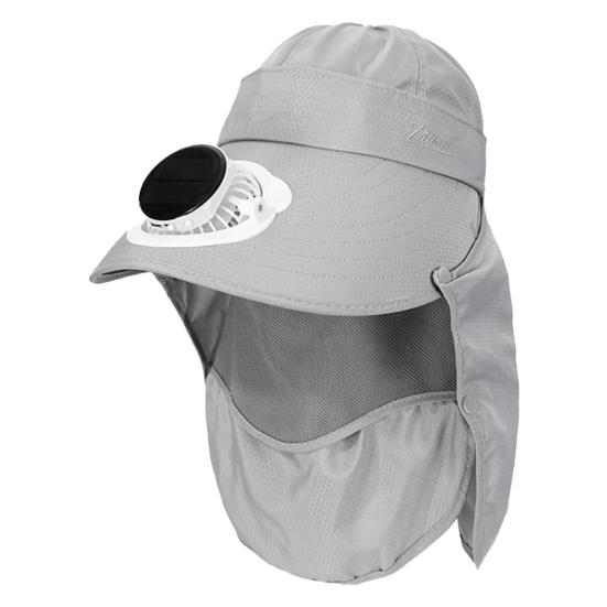 Solviftehatt med nakkelapp UV-beskyttelse Hatt med kjølevifte USB-oppladbar Pustende Herre Dame Sommer Utendørs Bredbremmet Solhatt