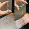 Pulseira de Joias Florais Com Pedras de Zircônia Para Presente de Mulher