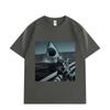 Selfie Chat avec Requin T-shirts Graphiques Drôles Hommes Femmes Mode Vintage Manches Courtes T-shirts Été Lâche Coton T-shirt