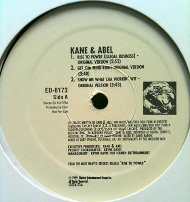 12inch Record KANE & ABEL - Rise To Power ED6173 Elektra, Most W 1999 US Rap & Hip-Hop/R&B Used