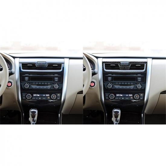 3Pcs Carbon Fiber Center Air Vent Outlet Cover Trim For Nissan Altima Sedan