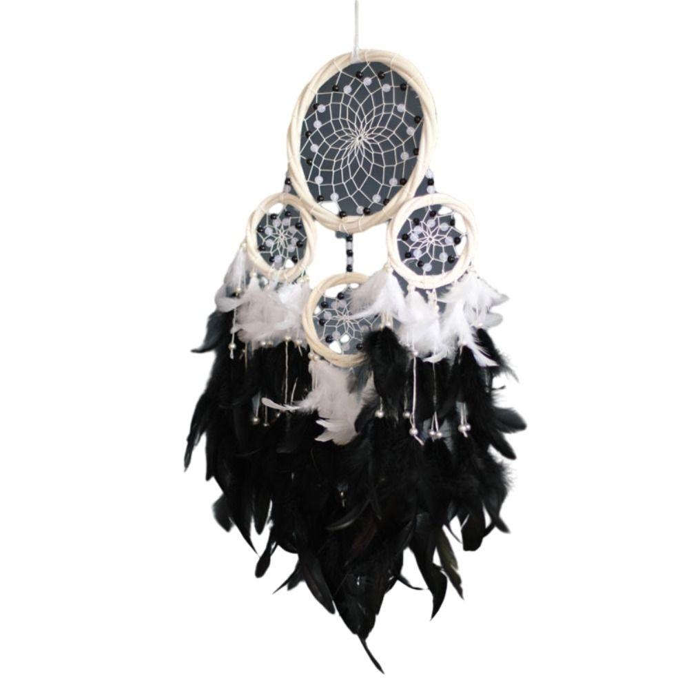 

50-55 см Ловец снов ручной работы плетеный кулон с перьями ветра для спальни
