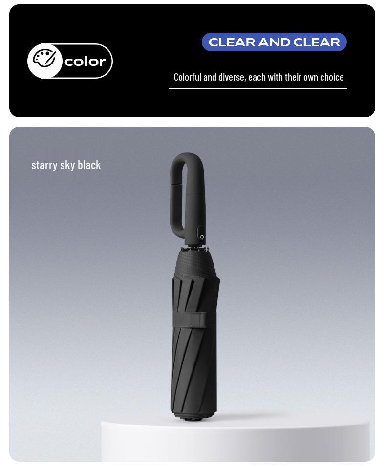Custom Logo Folding Umbrella with UV Protection - Black Glue Sun & Rain Shield