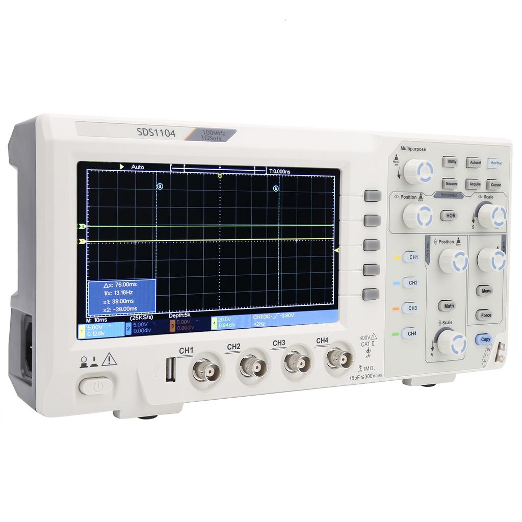 SDS1104 4 Channel Oscilloscope with 7in LCD Display 100MHZ Bandwidth 1GS S Sampling RateAU 110‑220V