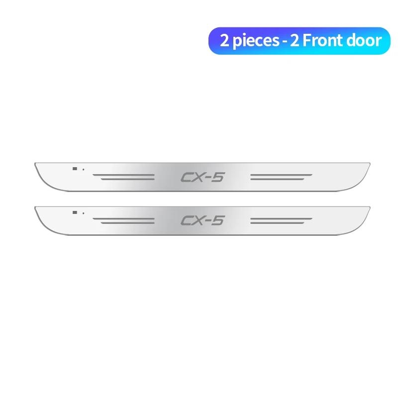 Acrylic USB Power Moving LED Welcome Pedal Car Scuff Plate Pedal Door Sill Pathway Light For Mazda CX5 CX-5 Auto Accessories