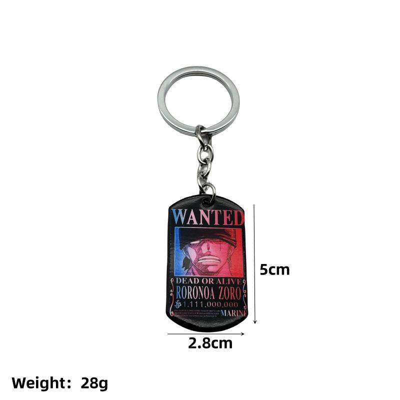 Anime Klíčenky - Styl Naruto, One Piece, Ninja a Douluo - Kovové Přívěsky s Barevným Potiskem