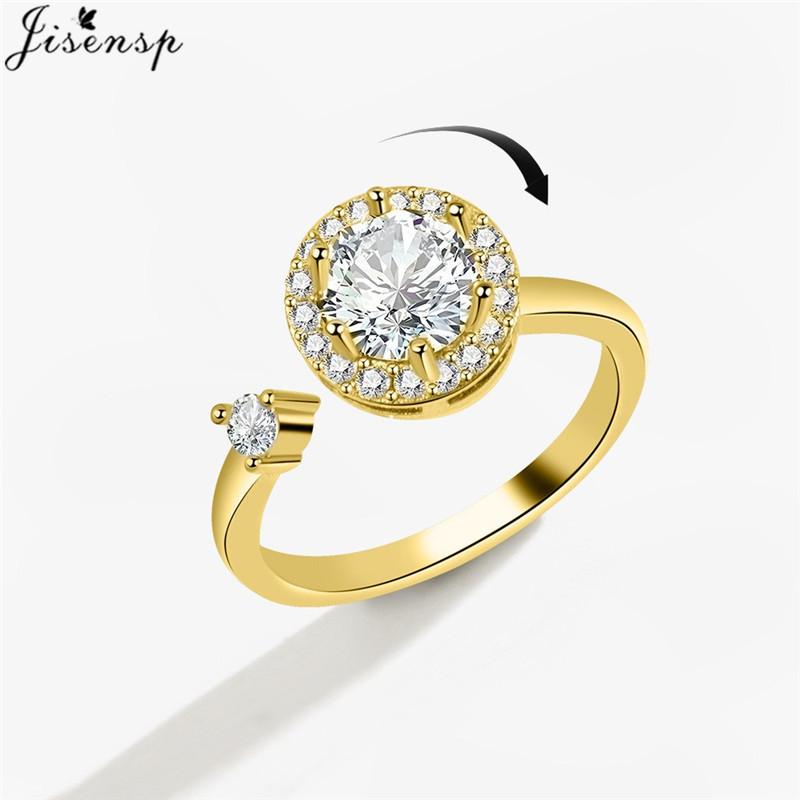 Luxury Anxiety Ring Fidget Spinner Ring for Women Crystal Flower Butterfly Animal Finger Ring Rotate Anti Stress Wedding Jewerly