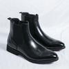 High Top Red Leather Shoes  Pointed Toe Toe Fit Oversized Men'S Boots British Casual Chelsea Boots