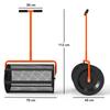 Compost Spreader, 24" Peat Moss Spreader with Height Adjustable T Shaped Handle and Metal Mesh Basket, Garden Spreader for Seeding, Spreading Manure