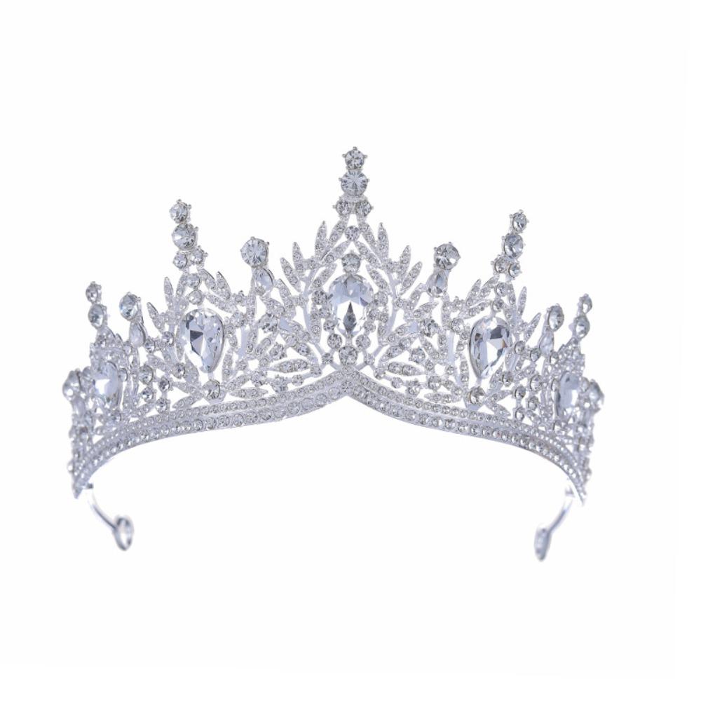 Shiny Ornament Baroque Queen Tiaras Luxury Princess Crown Bridal Headwear  for Women Girls