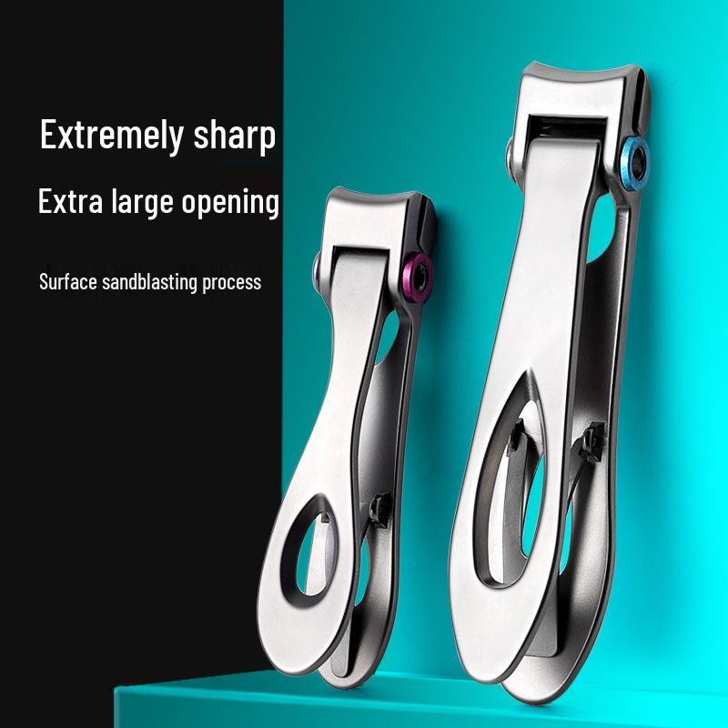 Stainless Steel Foldable Large Opening Nail Clippers for Home Use with Magnetic Nail Art Feature