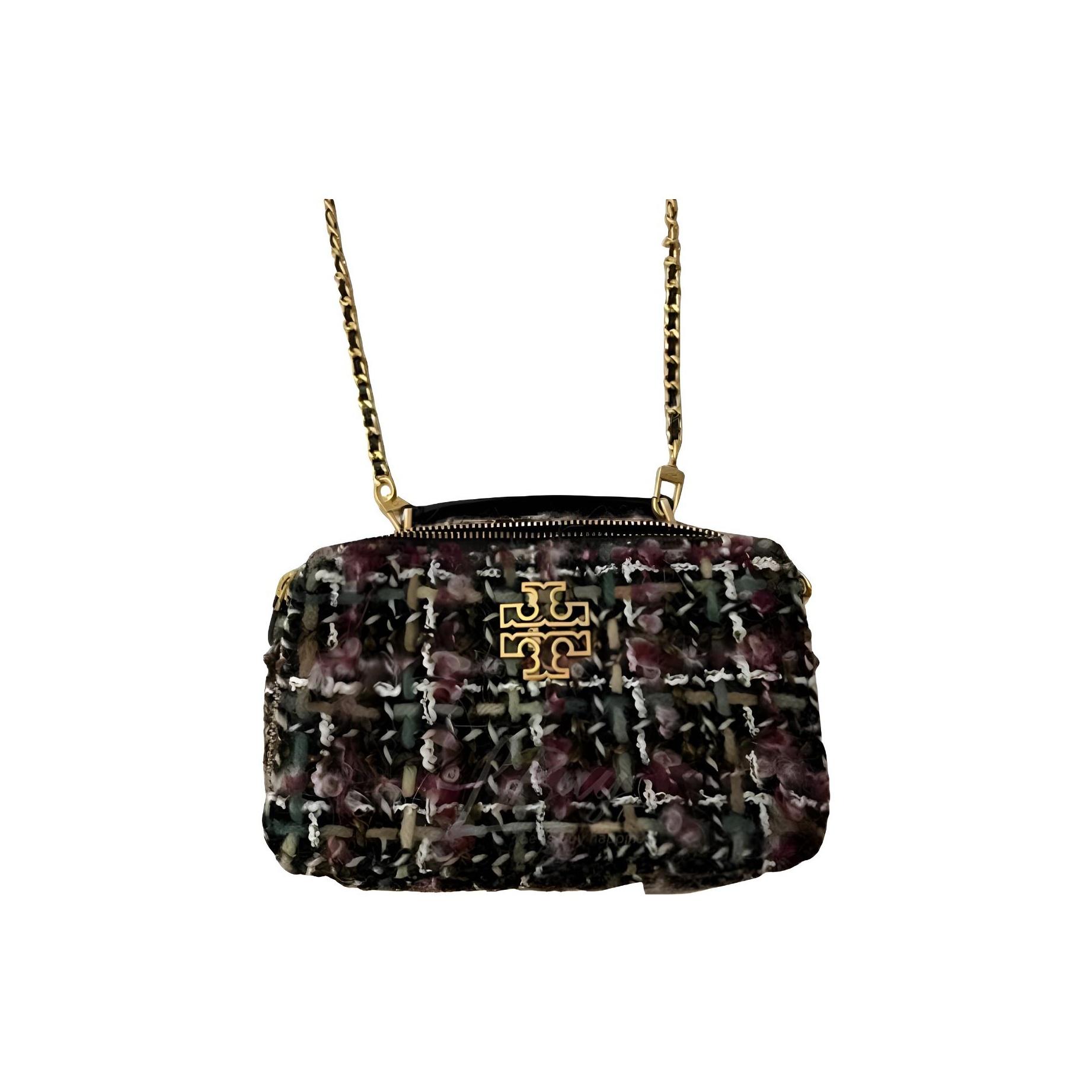 

Tory Burch Gold Logo Chain Strap Tweed Crossbody Shoulder Bag Women Bags Multicolor 86075-496 Basic Set (Bag+Dust Bag)