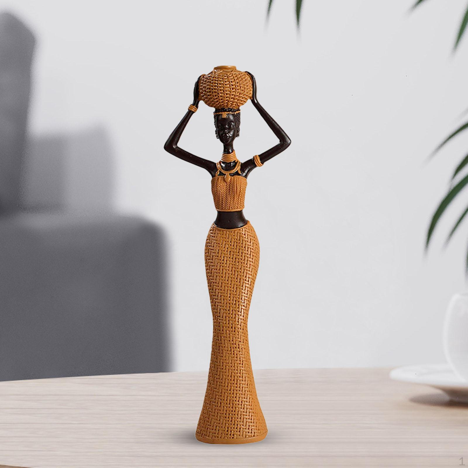 

Статуя африканской дамы, орнамент из смолы, поделки ручной работы, украшения для отелей, полки и камин