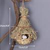 Natural Grass Weaved Bird Nest Handwoven Straw Bird Cage Bird Hut for Yard Decoration Outdoor Garden Hanging Nest Bird Accessory