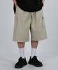 Berry Vein Bermuda Cargo Banding Pants (Beige)