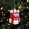 Plastic Christmas Tree Pendant Manual Painted Red&white Christmas Decorations Santa Claus Figurine Xmas Tree Hanging Bauble