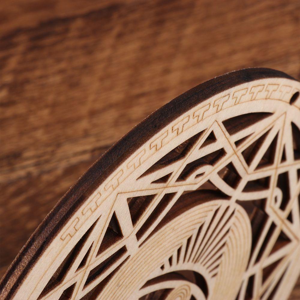 Meditation Round Wood Sign Hanging Artwork Wall Decor Sacred Geometry Wooden Wall Art