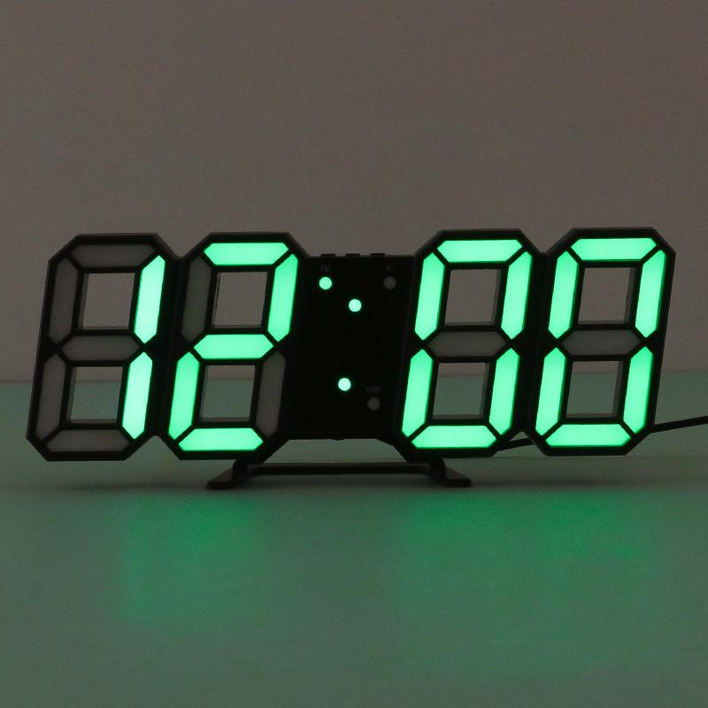3D Digital Alarm Clock USB Plugged In Student Electronic Alarm Clock Multifunctional Night Light Clock Home Decoration Ornament