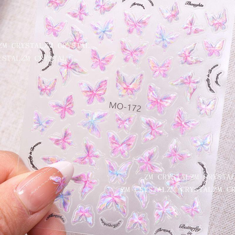 

ZM New Arrival Spring Purple Butterfly Nail Stickers Three-Dimensional Pure Desire Decals Decoration Website Red Best Selling Nail Patch [Purple Series Butterfly Stickers] MO-172 (One)