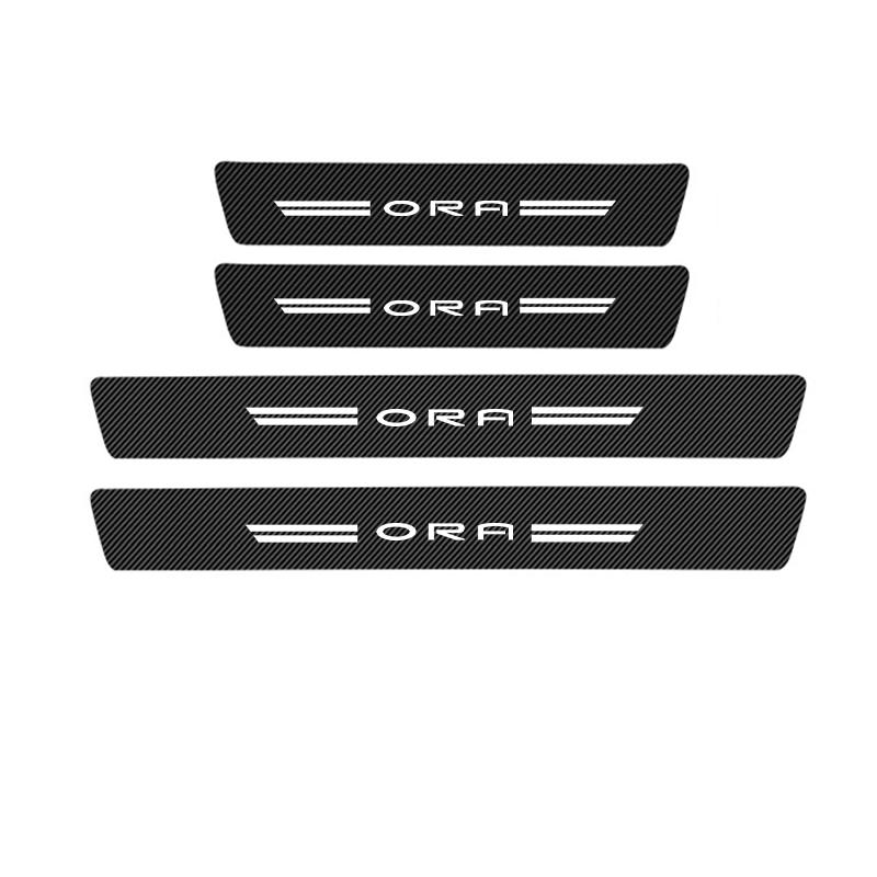 Carbon Fiber Car Door Sill Sticker Auto Door Threshold Protector Strip For Greatwall Ora Cat GT Ballet 07 Funky Cat Iq K-Car R2